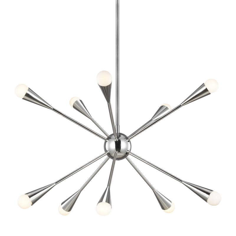 Visual Comfort Studio EC10310PN Ten Light Chandelier, Polished Nickel