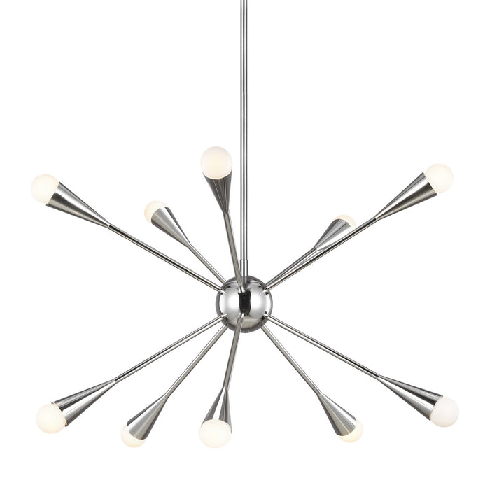Visual Comfort Studio EC10310PN Ten Light Chandelier, Polished Nickel