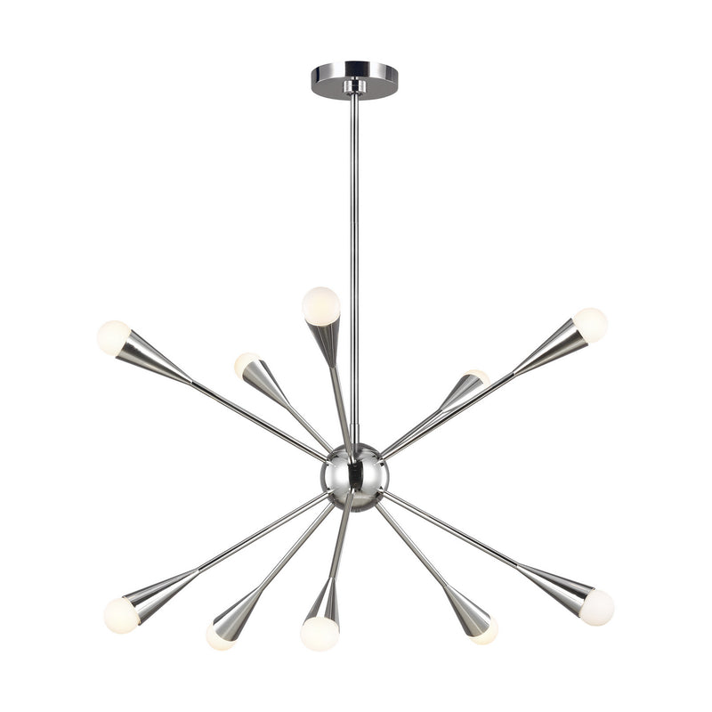 Visual Comfort Studio EC10310PN Ten Light Chandelier, Polished Nickel