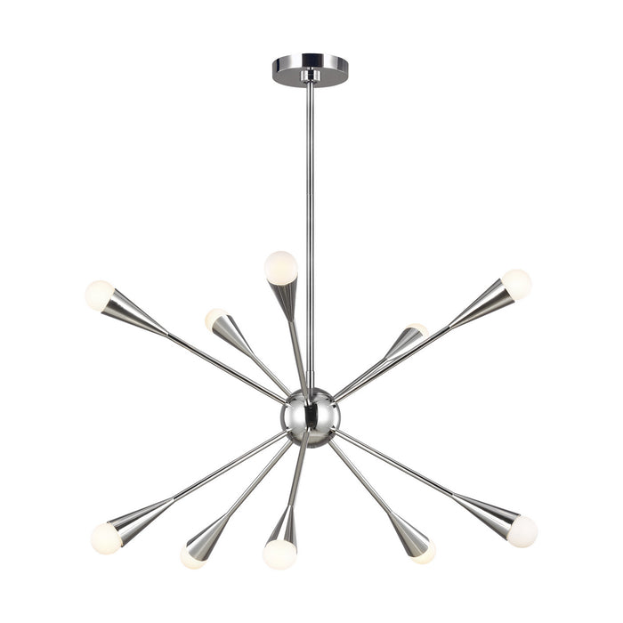 Visual Comfort Studio EC10310PN Ten Light Chandelier, Polished Nickel