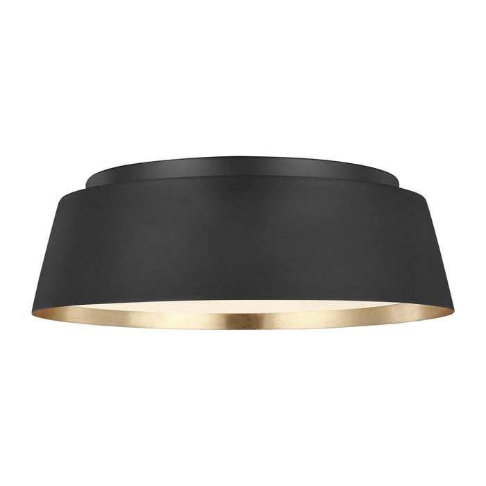 Visual Comfort Studio EF1003MBK Three Light Flush Mount, Midnight Black