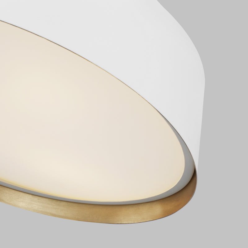 Visual Comfort Studio EF1003MWT Three Light Flush Mount, Matte White