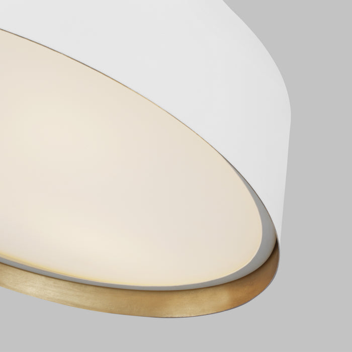 Visual Comfort Studio EF1003MWT Three Light Flush Mount, Matte White