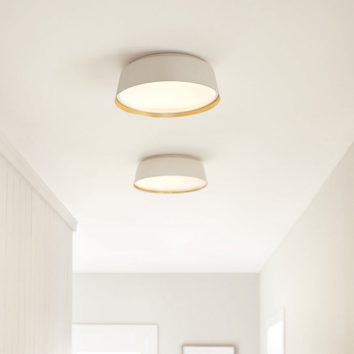 Visual Comfort Studio EF1003MWT Three Light Flush Mount, Matte White