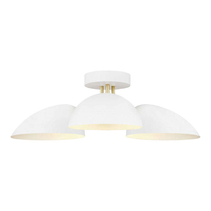 Visual Comfort Studio EF1023MWT Three Light Flush Mount, Matte White