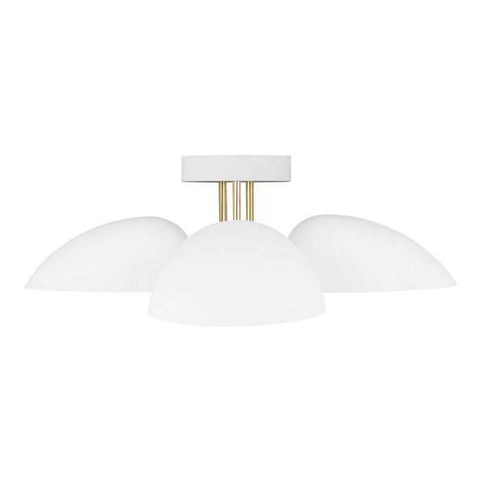 Visual Comfort Studio EF1023MWT Three Light Flush Mount, Matte White