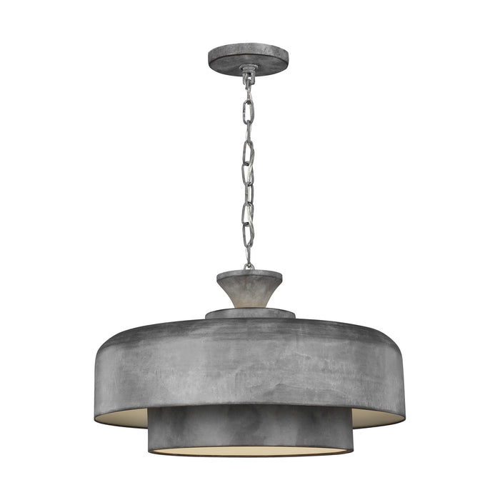 Visual Comfort Studio EP1001WGV One Light Pendant, Weathered Galvanized
