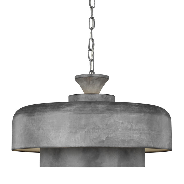 Visual Comfort Studio EP1001WGV One Light Pendant, Weathered Galvanized