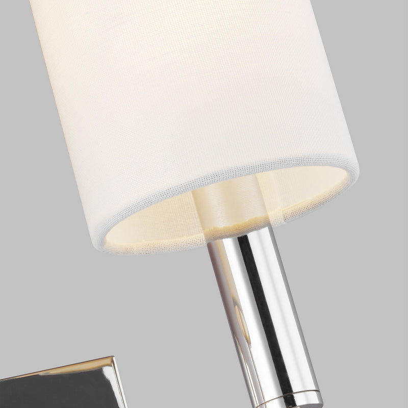 Visual Comfort Studio EW1002PN Two Light Wall Sconce, Polished Nickel