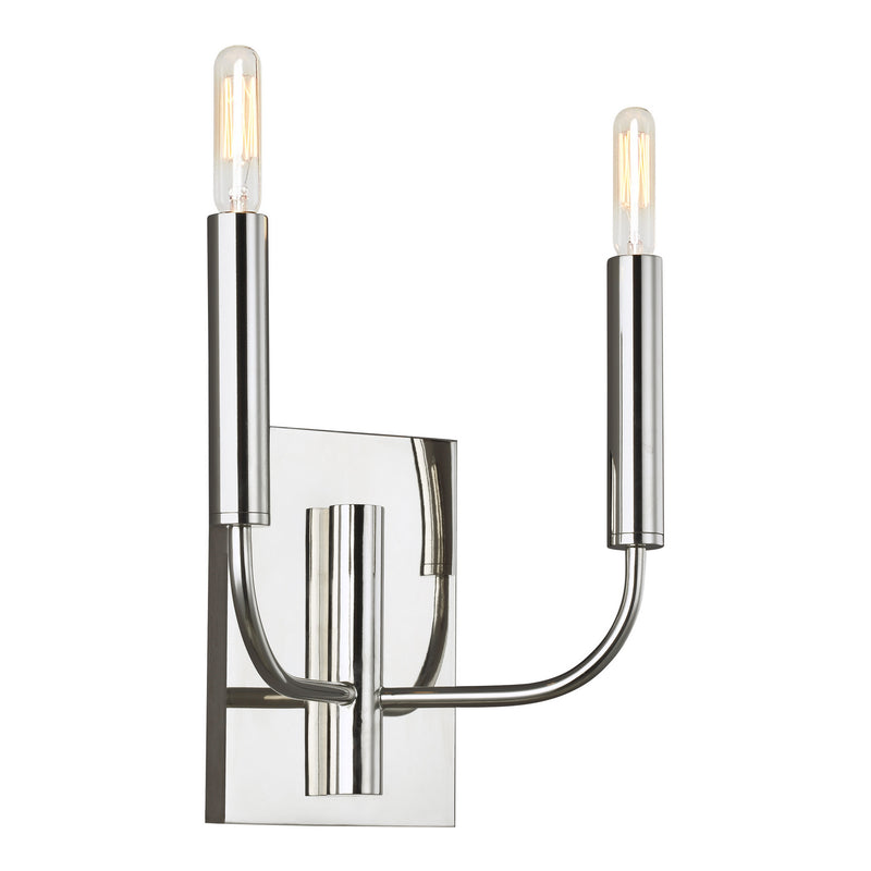Visual Comfort Studio EW1002PN Two Light Wall Sconce, Polished Nickel
