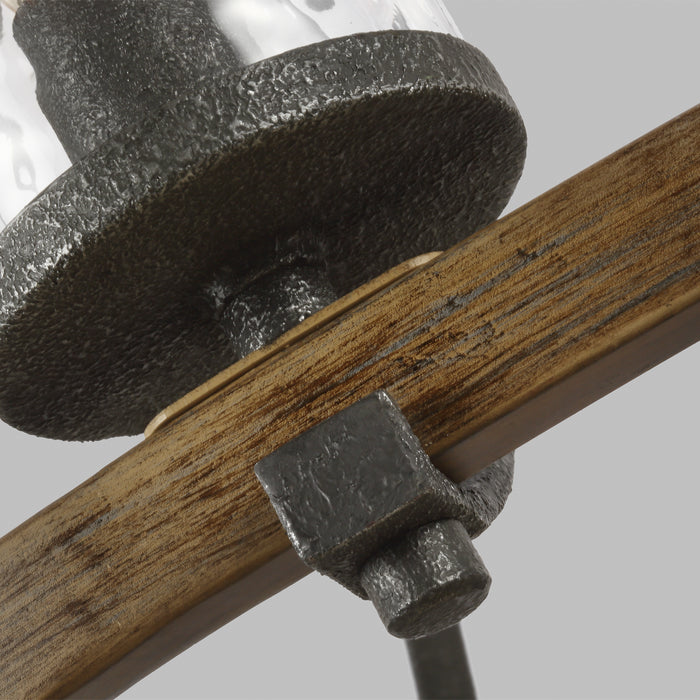 Visual Comfort Studio F3137/10DWK/SGM Ten Light Chandelier, Distressed Weathered Oak / Slate Grey Metal