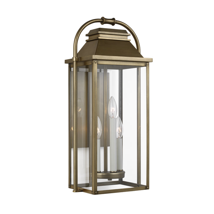 Visual Comfort Studio OL13201PDB Three Light Lantern, Painted Distressed Brass