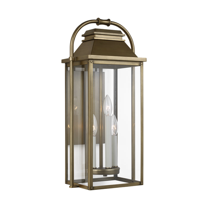 Visual Comfort Studio OL13201PDB Three Light Lantern, Painted Distressed Brass