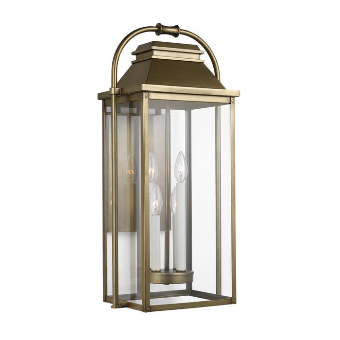 Visual Comfort Studio OL13202PDB Four Light Lantern, Painted Distressed Brass