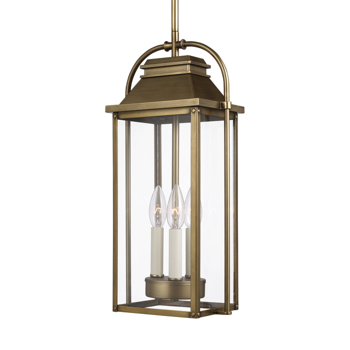 Visual Comfort Studio OL13209PDB Three Light Pendant, Painted Distressed Brass