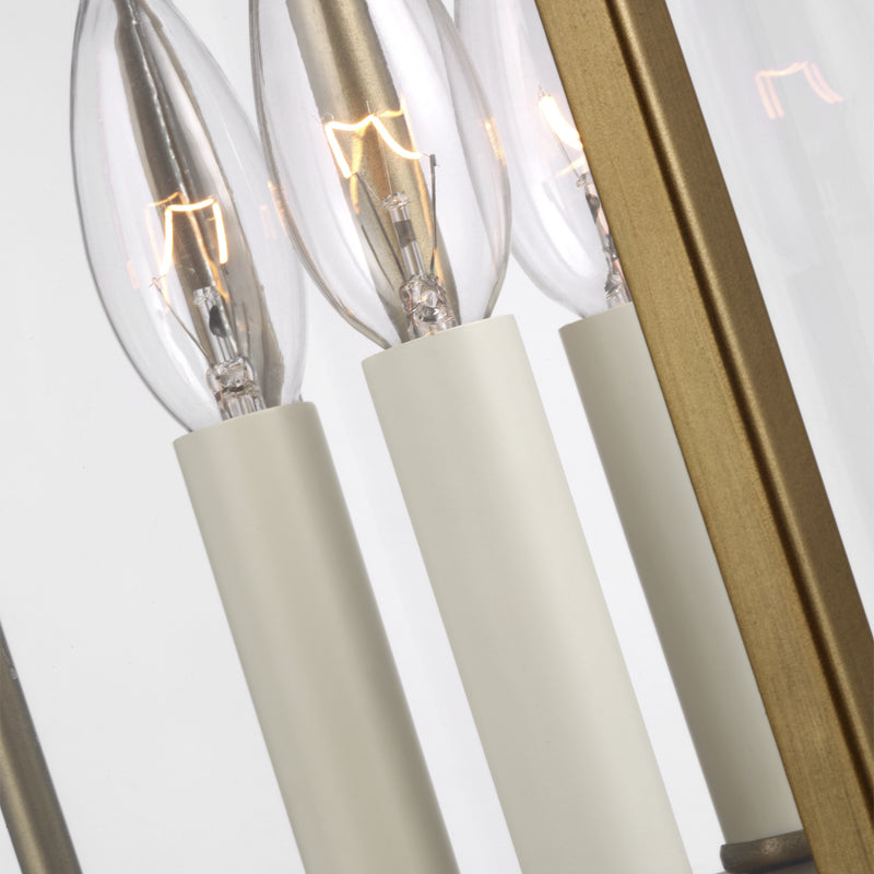 Visual Comfort Studio OL13209PDB Three Light Pendant, Painted Distressed Brass