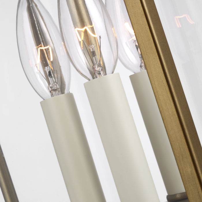 Visual Comfort Studio OL13209PDB Three Light Pendant, Painted Distressed Brass
