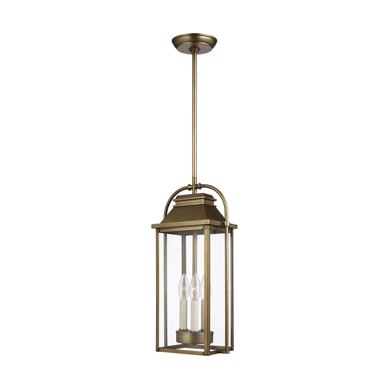Visual Comfort Studio OL13209PDB Three Light Pendant, Painted Distressed Brass