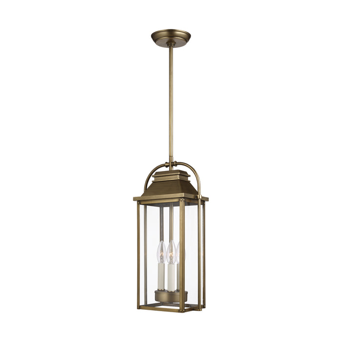 Visual Comfort Studio OL13209PDB Three Light Pendant, Painted Distressed Brass