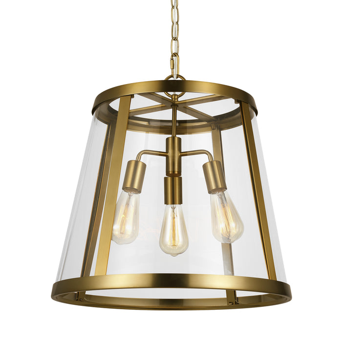 Visual Comfort Studio P1288BBS Three Light Pendant, Burnished Brass
