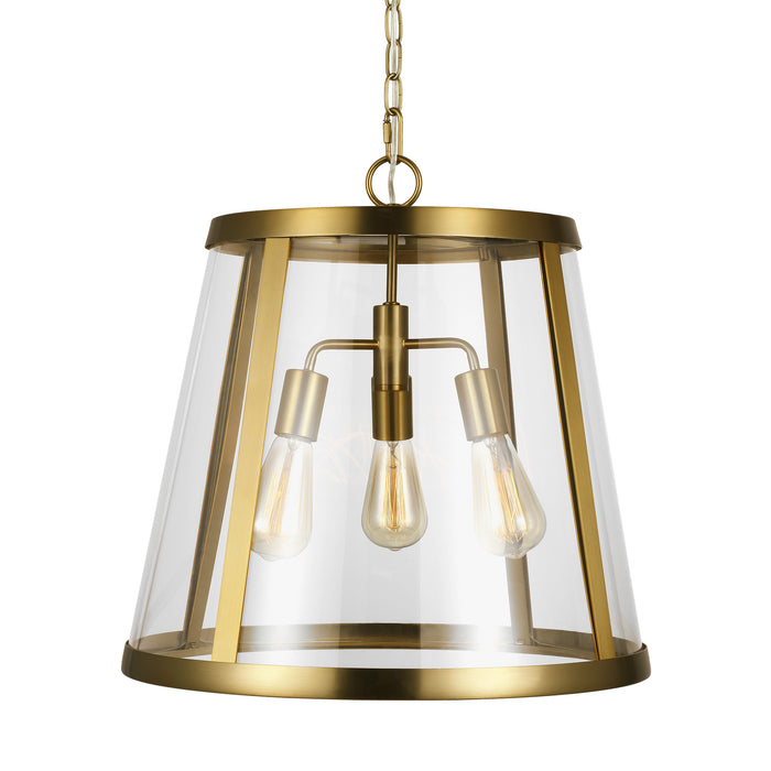 Visual Comfort Studio P1288BBS Three Light Pendant, Burnished Brass