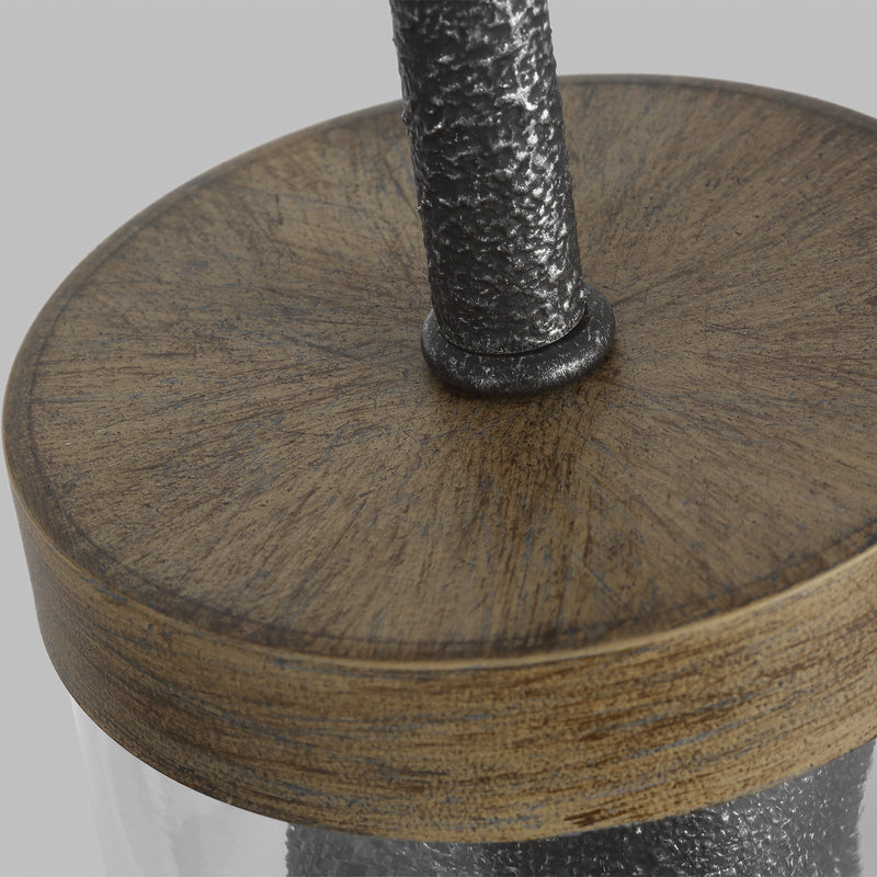 Visual Comfort Studio P1510DWK/SGM One Light Pendant, Distressed Weathered Oak / Slate Grey Metal