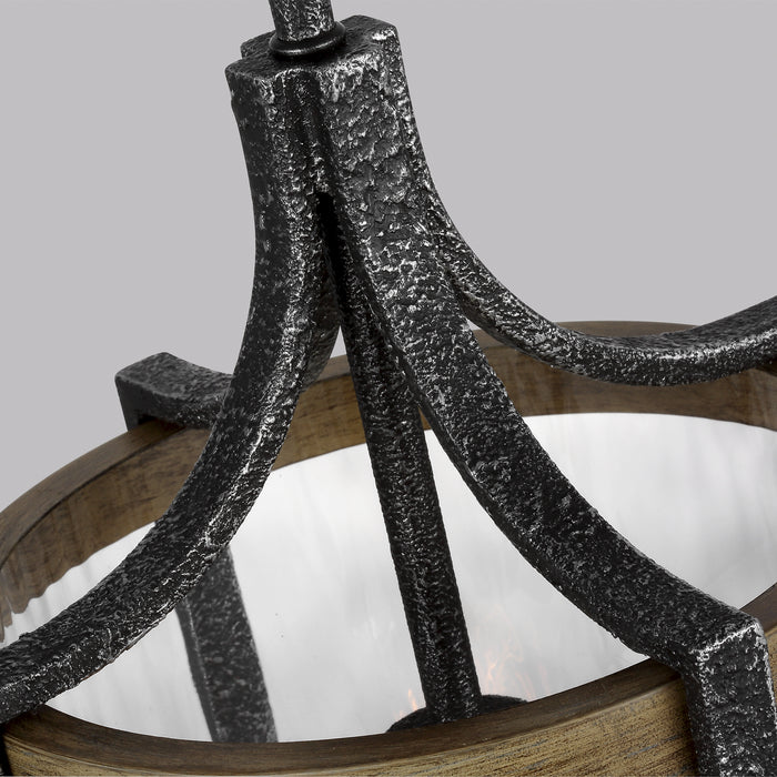 Visual Comfort Studio P1511DWK/SGM One Light Pendant, Distressed Weathered Oak / Slate Grey Metal