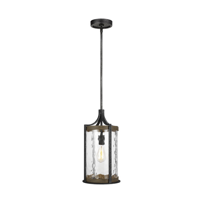 Visual Comfort Studio P1511DWK/SGM One Light Pendant, Distressed Weathered Oak / Slate Grey Metal