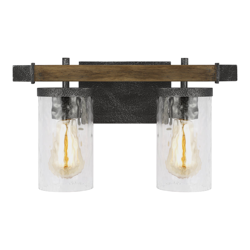 Visual Comfort Studio VS18252DWK/SGM Two Light Vanity, Distressed Weathered Oak / Slate Grey Metal
