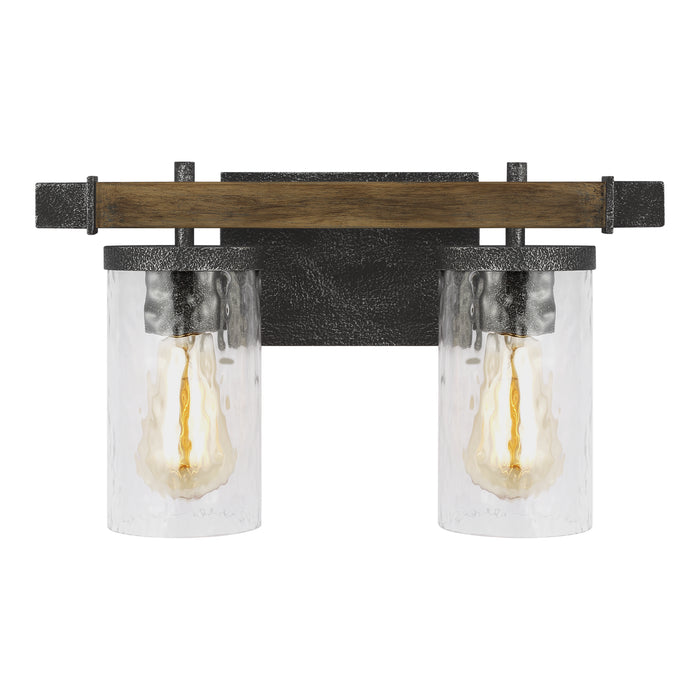 Visual Comfort Studio VS18252DWK/SGM Two Light Vanity, Distressed Weathered Oak / Slate Grey Metal