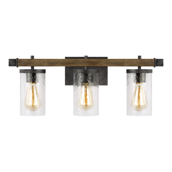Visual Comfort Studio VS18253DWK/SGM Three Light Vanity, Distressed Weathered Oak / Slate Grey Metal