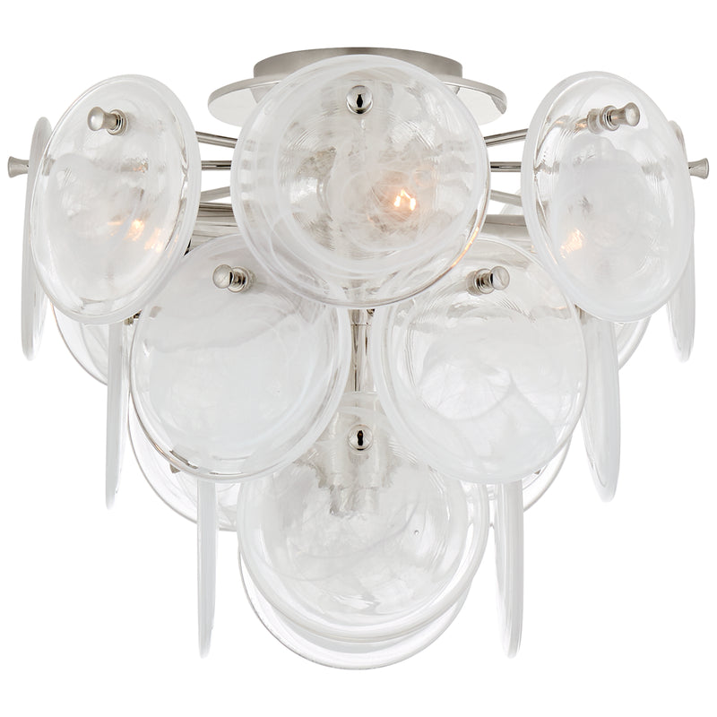 Visual Comfort Signature ARN 4450PN-WSG Four Light Flush Mount, Polished Nickel
