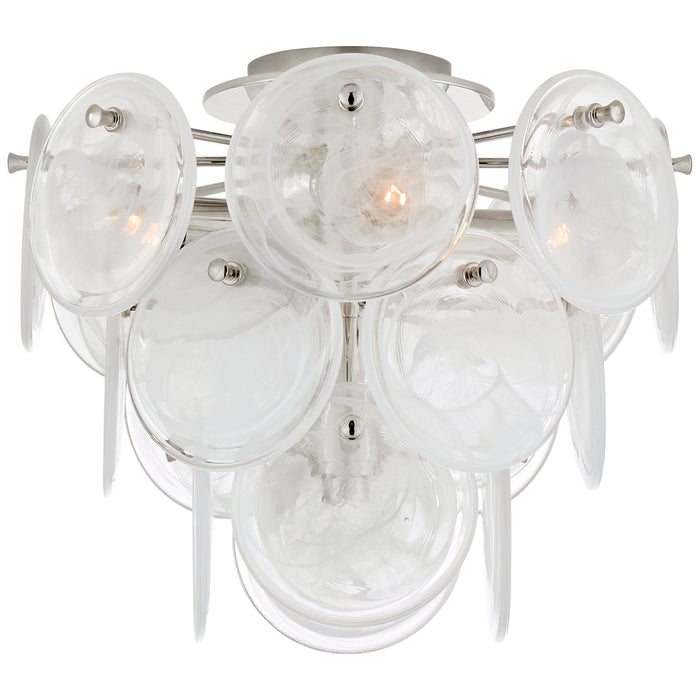 Visual Comfort Signature ARN 4450PN-WSG Four Light Flush Mount, Polished Nickel