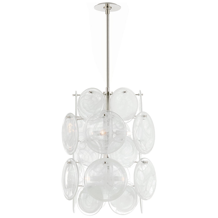 Visual Comfort Signature ARN 5451PN-WSG Six Light Chandelier, Polished Nickel