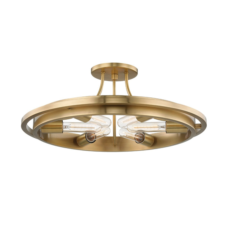 Hudson Valley 2721-AGB Six Light Semi Flush Mount, Aged Brass