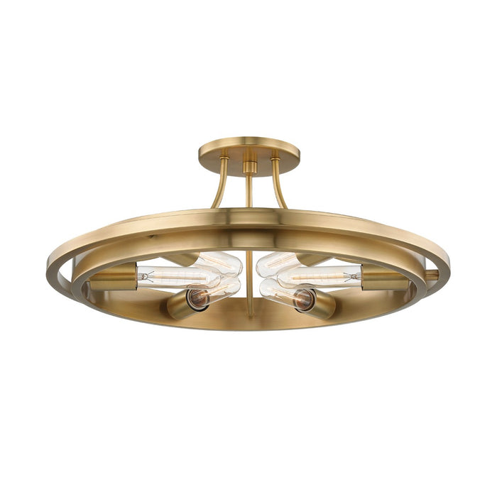 Hudson Valley 2721-AGB Six Light Semi Flush Mount, Aged Brass