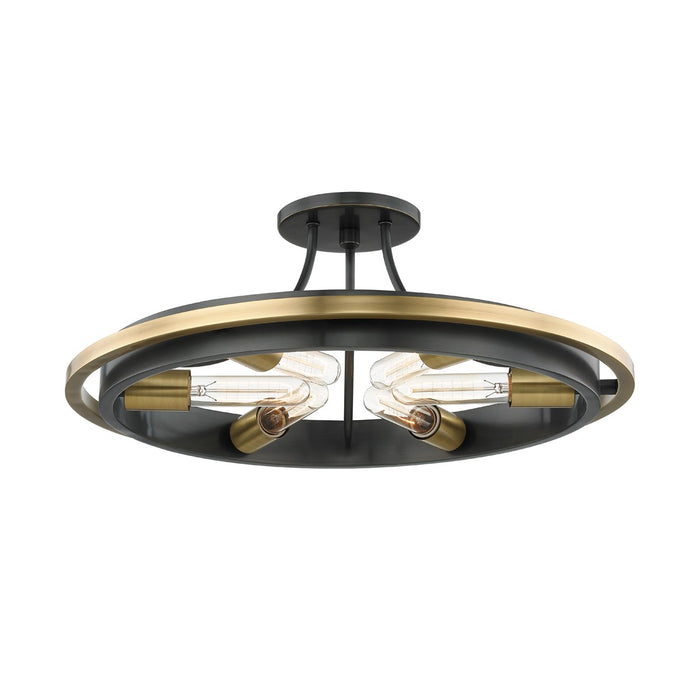 Hudson Valley 2721-AOB Six Light Semi Flush Mount, Aged Old Bronze
