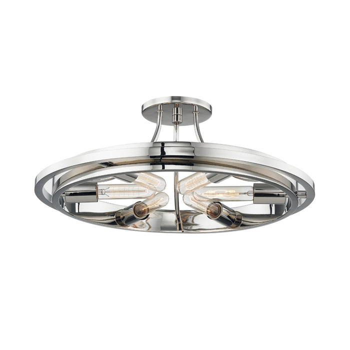 Hudson Valley 2721-PN Six Light Semi Flush Mount, Polished Nickel