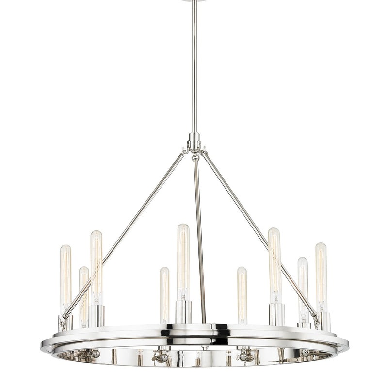 Hudson Valley 2732-PN Nine Light Chandelier, Polished Nickel