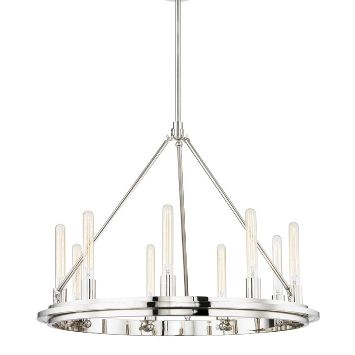 Hudson Valley 2732-PN Nine Light Chandelier, Polished Nickel