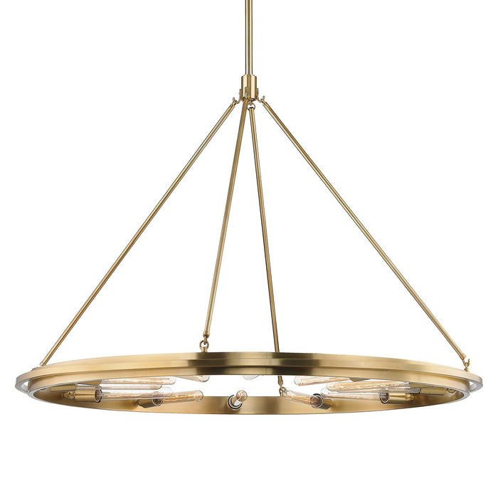 Hudson Valley 2745-AGB 12 Light Chandelier, Aged Brass