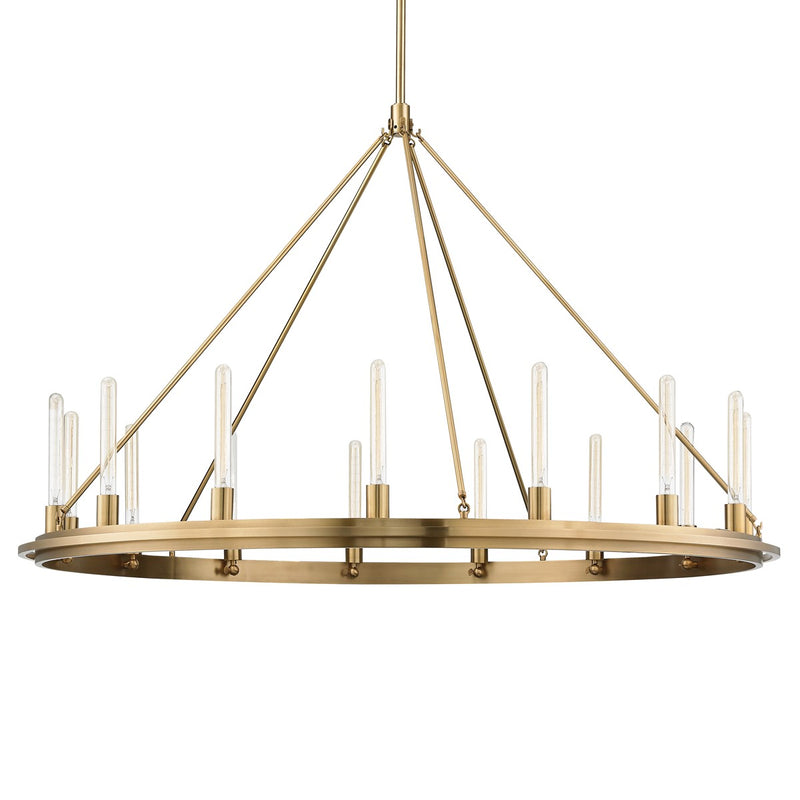 Hudson Valley 2758-AGB 15 Light Chandelier, Aged Brass
