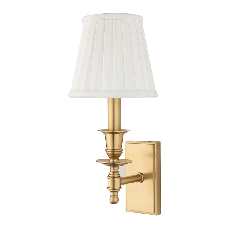 Hudson Valley 6801-AGB One Light Wall Sconce, Aged Brass