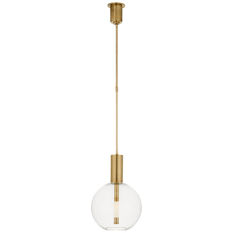 Visual Comfort Signature KW 5131AB LED Pendant, Antique-Burnished Brass