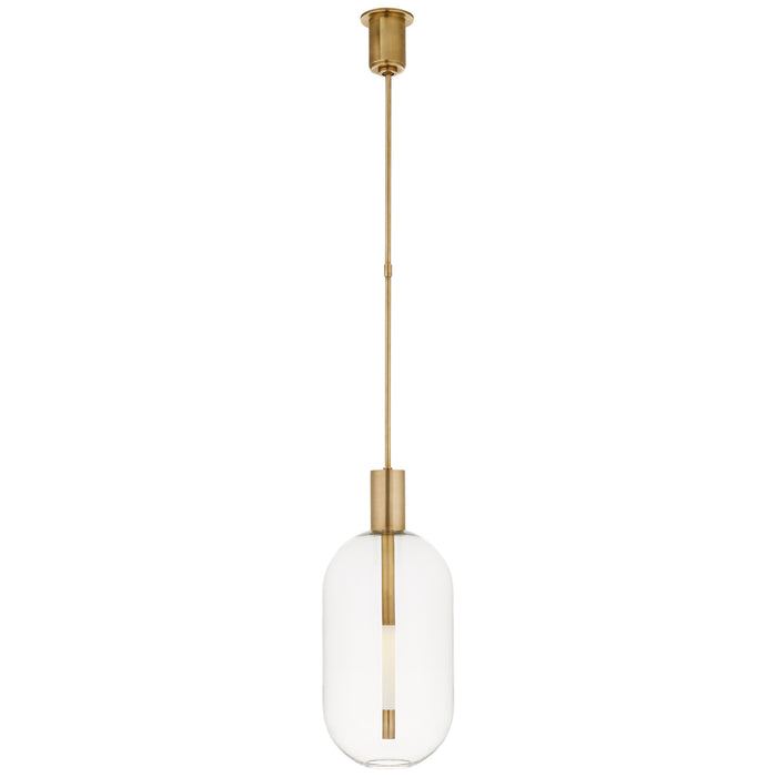 Visual Comfort Signature KW 5132AB LED Pendant, Antique-Burnished Brass