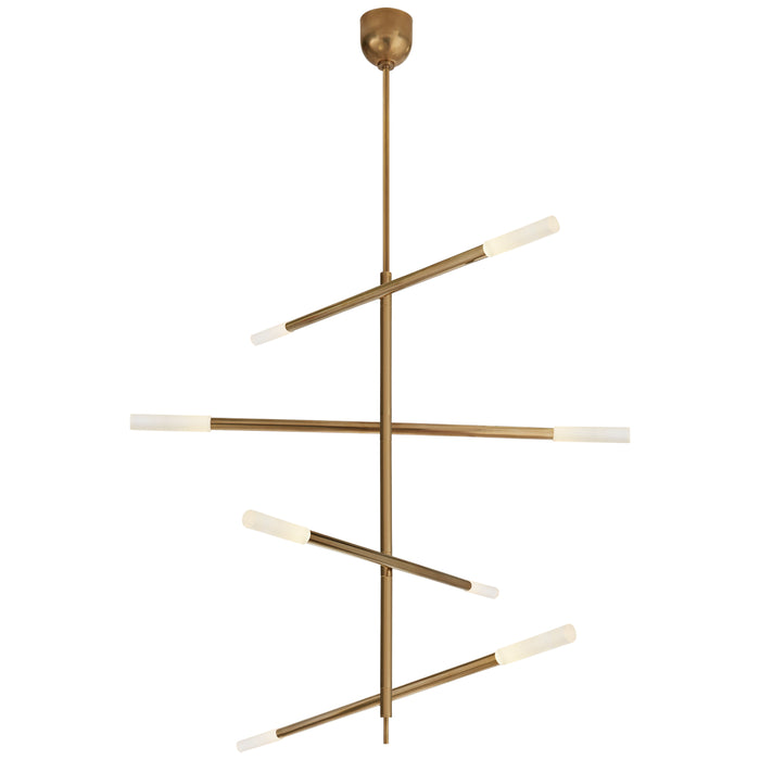 Visual Comfort Signature KW 5593AB-EC LED Chandelier, Antique-Burnished Brass