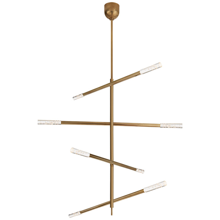 Visual Comfort Signature KW 5593AB-SG LED Chandelier, Antique-Burnished Brass