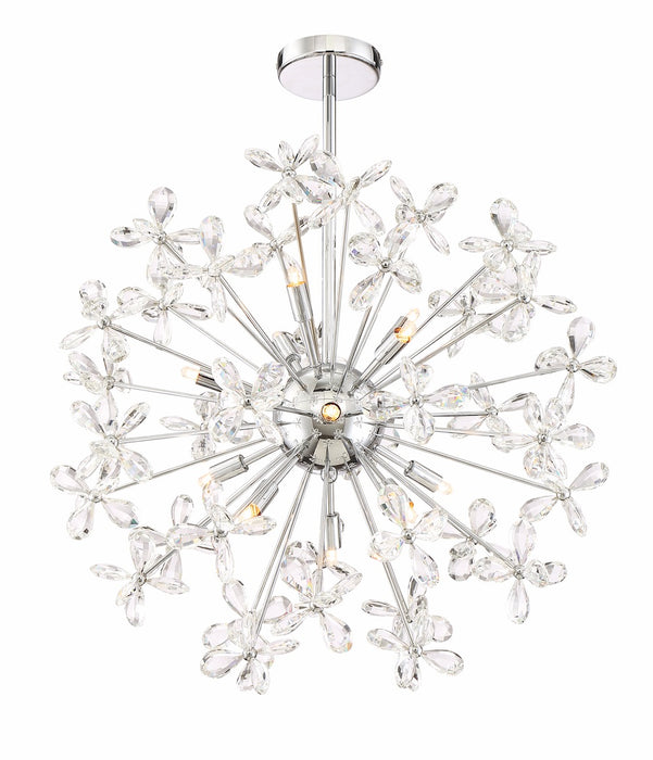 Zeev Lighting CD10206/12/CH 12 Light Chandelier, Chrome w/ Crystal