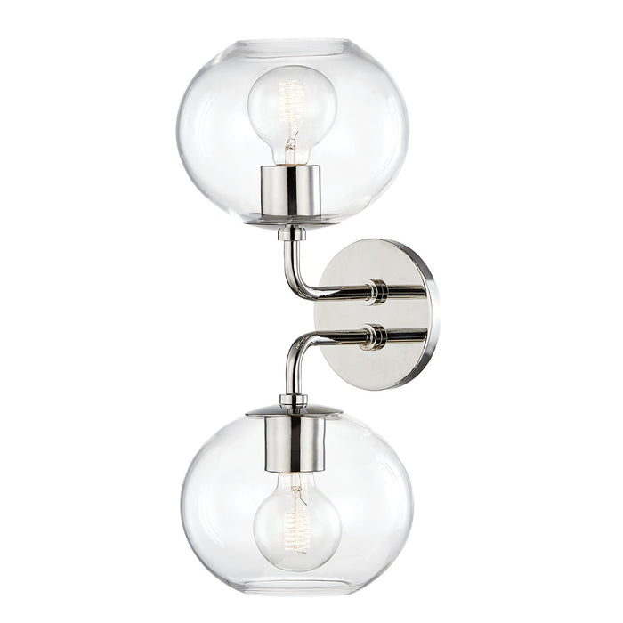 Mitzi H270102-PN Two Light Wall Sconce, Polished Nickel