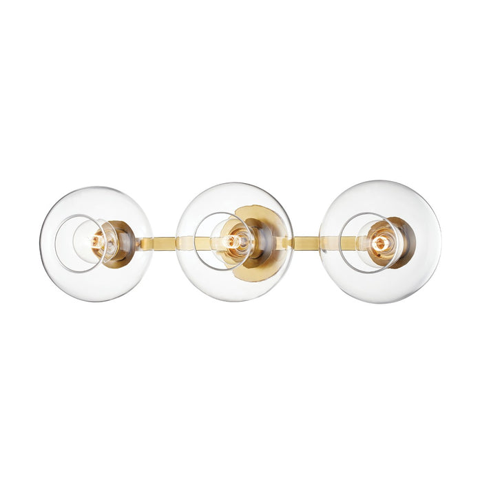 Mitzi H270103-AGB Three Light Wall Sconce, Aged Brass